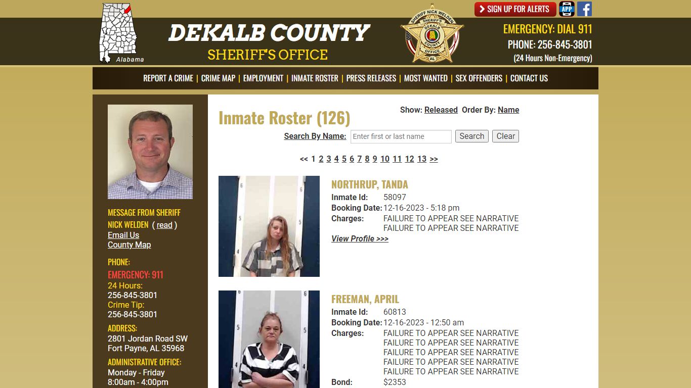 Inmate Roster (148) - DeKalb County Sheriff's Office
